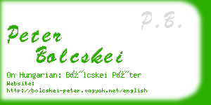 peter bolcskei business card